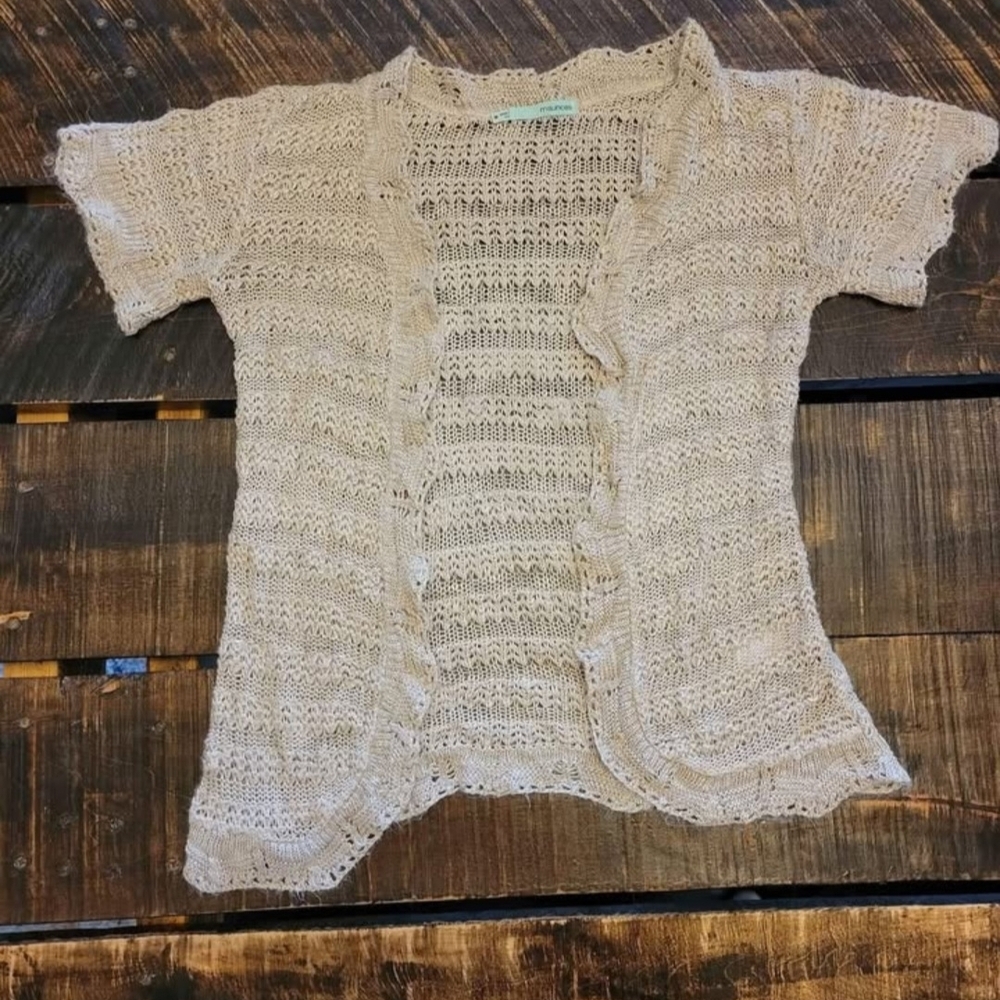 Women's Maurices Cream Open-Knit Sweater Size Medium